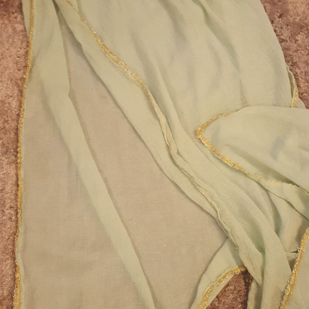 Lime green Indian style scarf